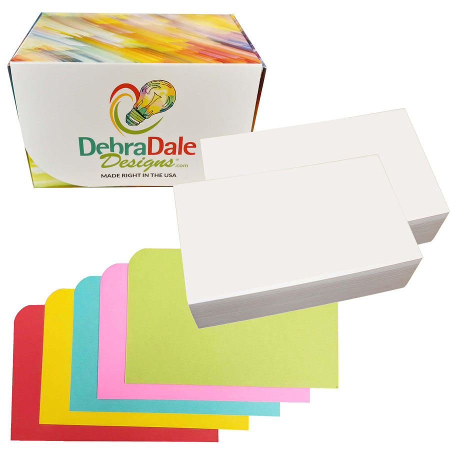 3 x 5 blank index cards, white with dividers, 200 count, 326 gsm premium plus cardstock – Debra Dale Designs