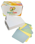 3” x 5” ruled index cards, with pastel dividers, 253 gsm premium cardstock – Debra Dale Designs