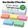 Bulk 3.5” x 2” Ruled Mini Index Cards – 1,000 Count – Multi-Color