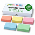 Bulk 3.5” x 2” Ruled Mini Index Cards – 1,000 Count – Multi-Color