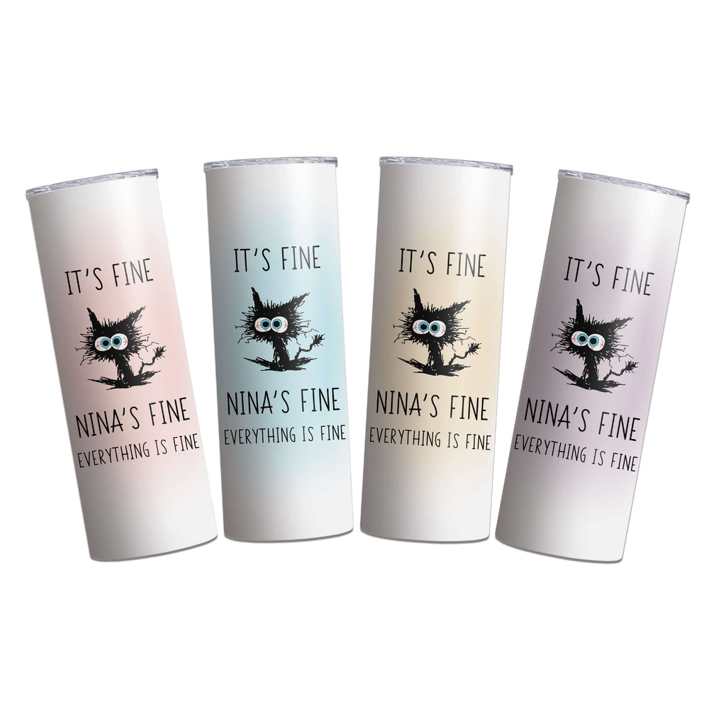 Personalized It's Fine I'm Fine Everything is Fine 20-Ounce Stainless Travel Tumbler - Choice of Color