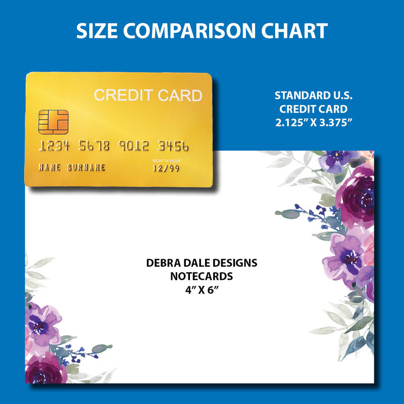 4” x 6” Note Cards – 50 Count – Purple Petals Design – 300 gsm Premium Cardstock