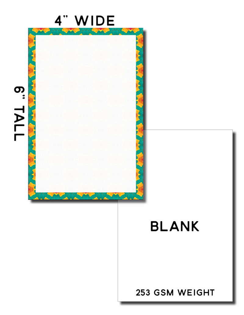 4” x 6” Blank Index Cards – 50 Count – Boho Harmony Design – 253 gsm Premium Cardstock