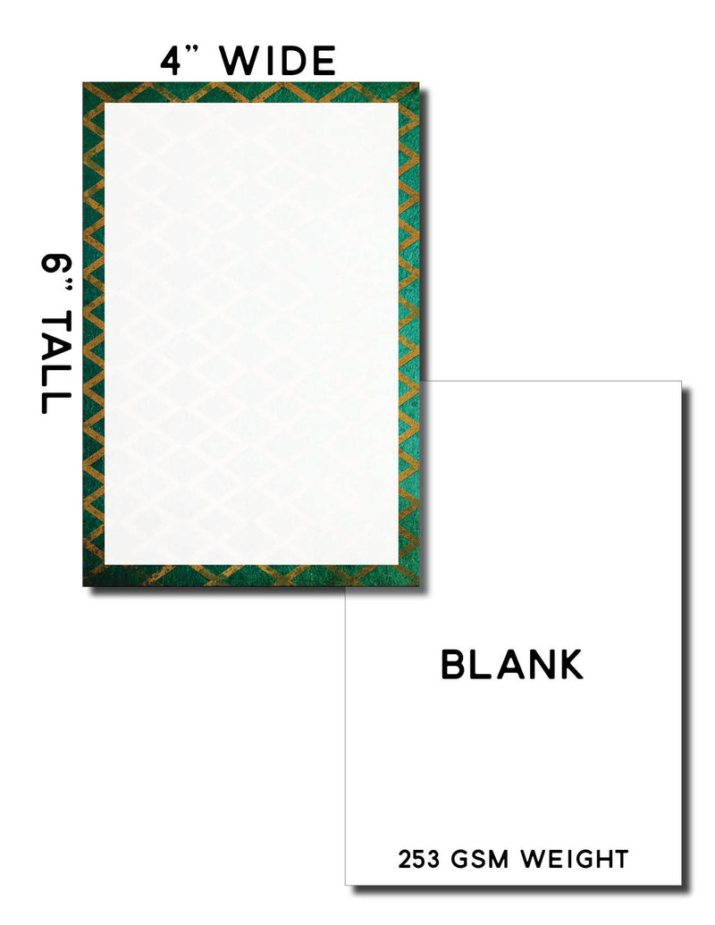 4” x 6” Blank Index Cards – 50 Count – Vintage Charm Design – 253 gsm Premium Cardstock