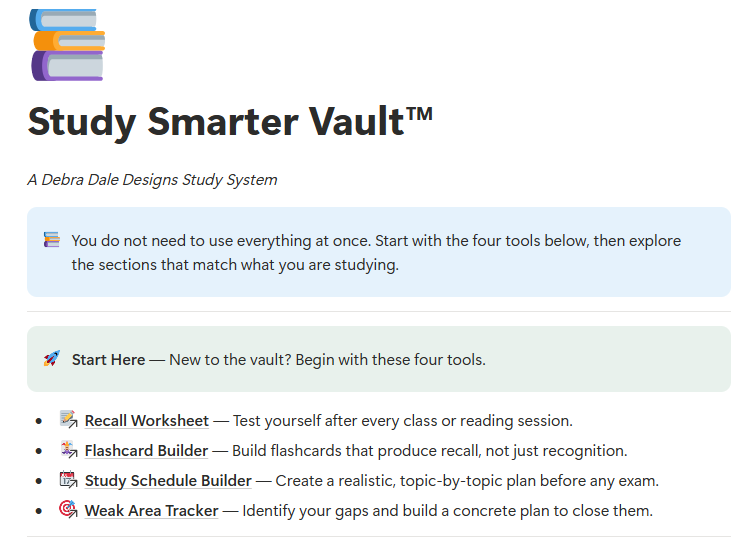 Study Smarter Vault™ | Science-Backed Study System | Digital Study Tools