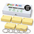 2” x 3.5” Blank Index Cards, Yellow, 1,000 Count, Hole-Punched