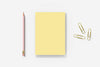 5” x 7” Blank Notepads – 13 Pack – Yellow – 50 Sheets Each – 20# Bond – Chipboard Back