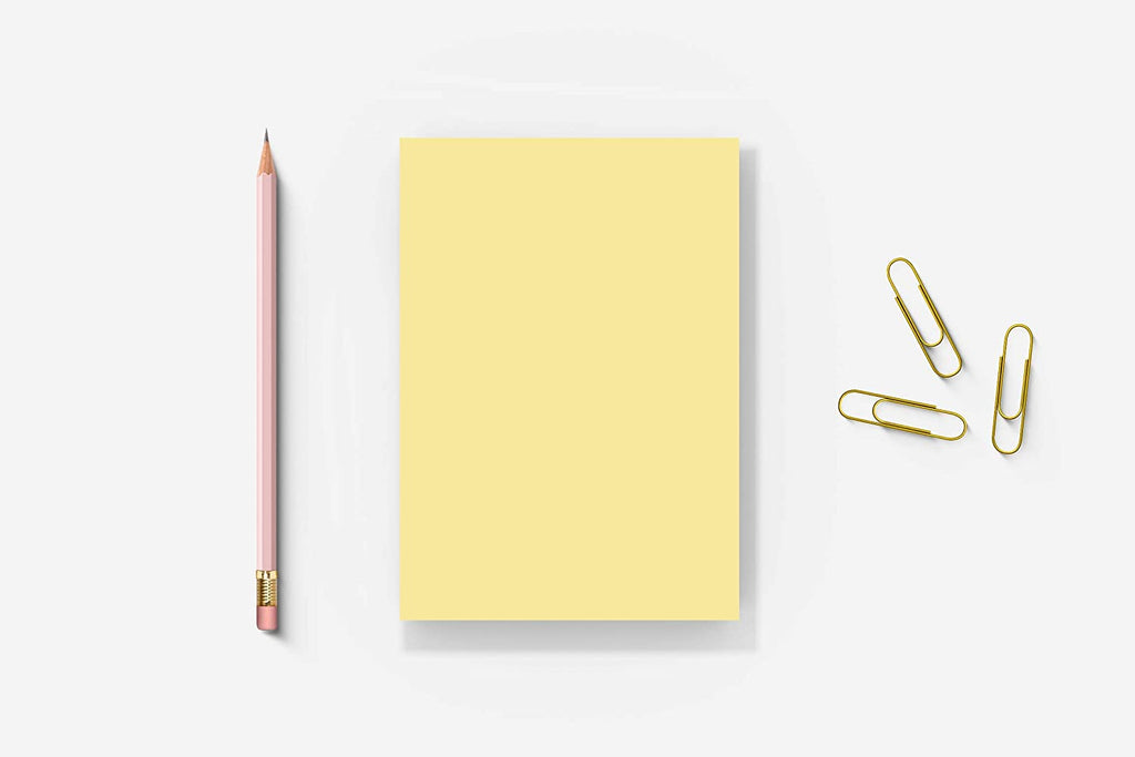 5” x 7” Blank Notepads – 13 Pack – Yellow – 50 Sheets Each – 20# Bond – Chipboard Back