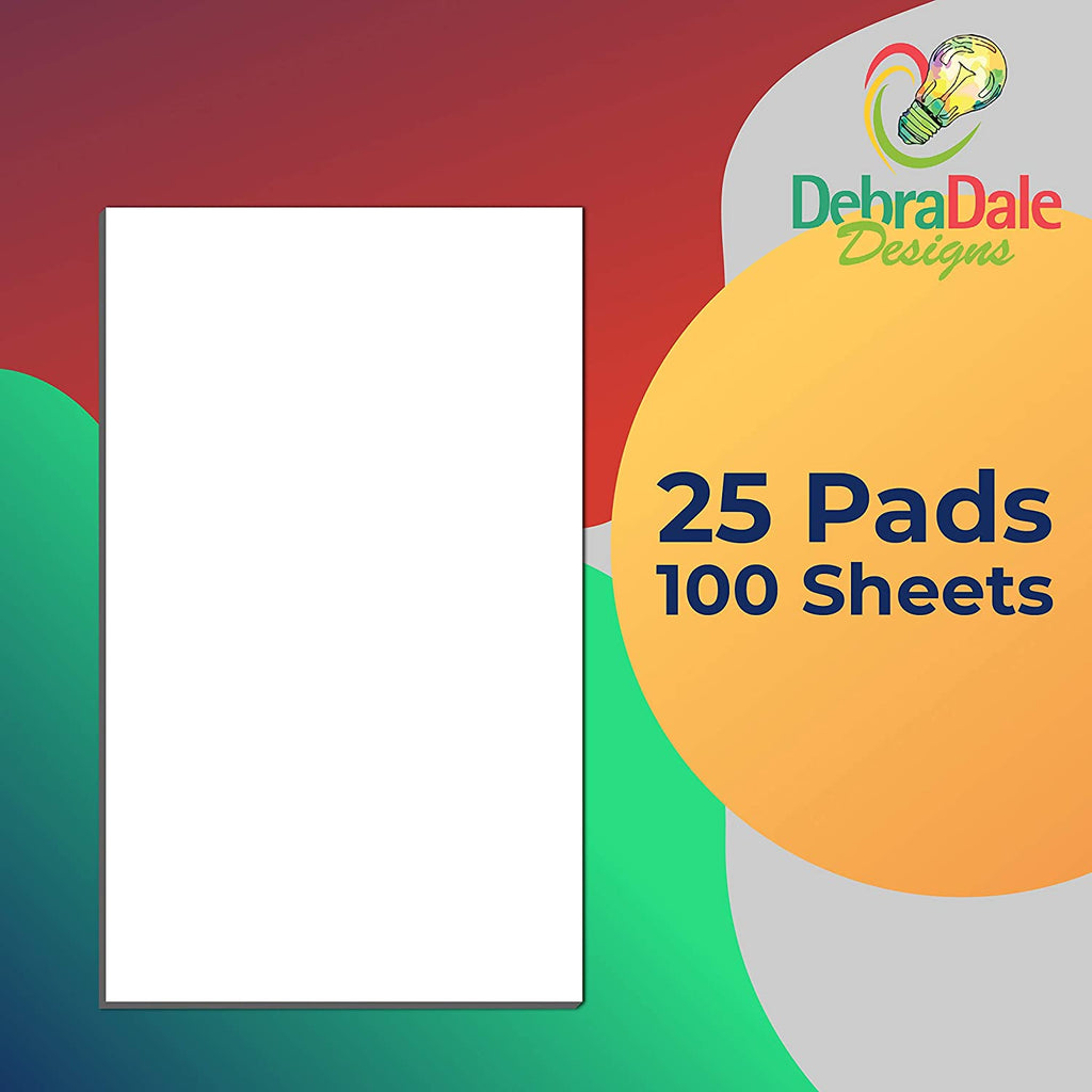 3” x 5” Blank Note Pads – 25 Pack – White – 100 Sheets Each