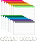 16 color bar ruled hole punched index cards with rings Debra Dale Designs