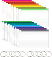 16 color bar ruled hole punched index cards with rings Debra Dale Designs