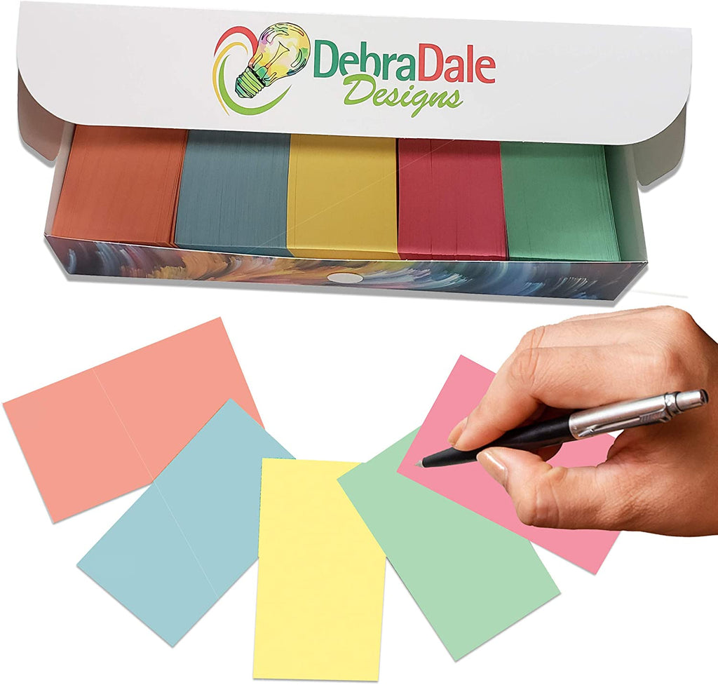 2” x 3.5” Blank Mini Index Cards – 1,000 Count – Multi-Color – 199 gsm Standard Cardstock