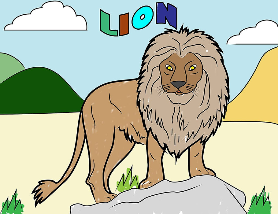 GIGANTIC ANIMAL COLORING BOOK WITH CRAYONS