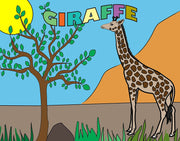 Stack of Debra Dale Designs animal coloring and spelling pads with crayons