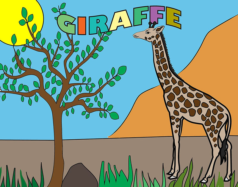 Stack of Debra Dale Designs animal coloring and spelling pads with crayons