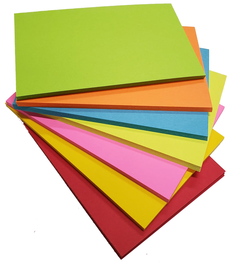 4” x 6” Blank Index Cards – 105 Count – Bright Colors – 216 gsm Standard Plus Cardstock